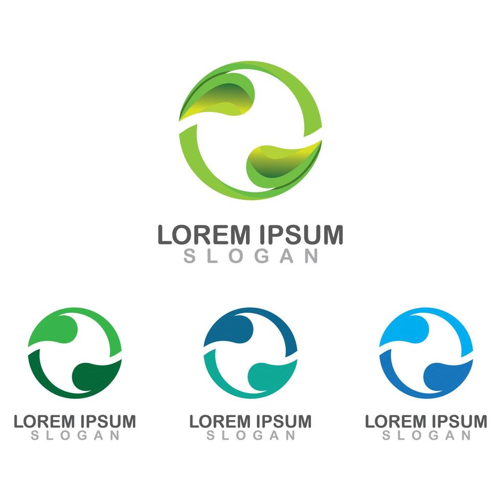 Simple leaf modern professional logo design of medical organic vector