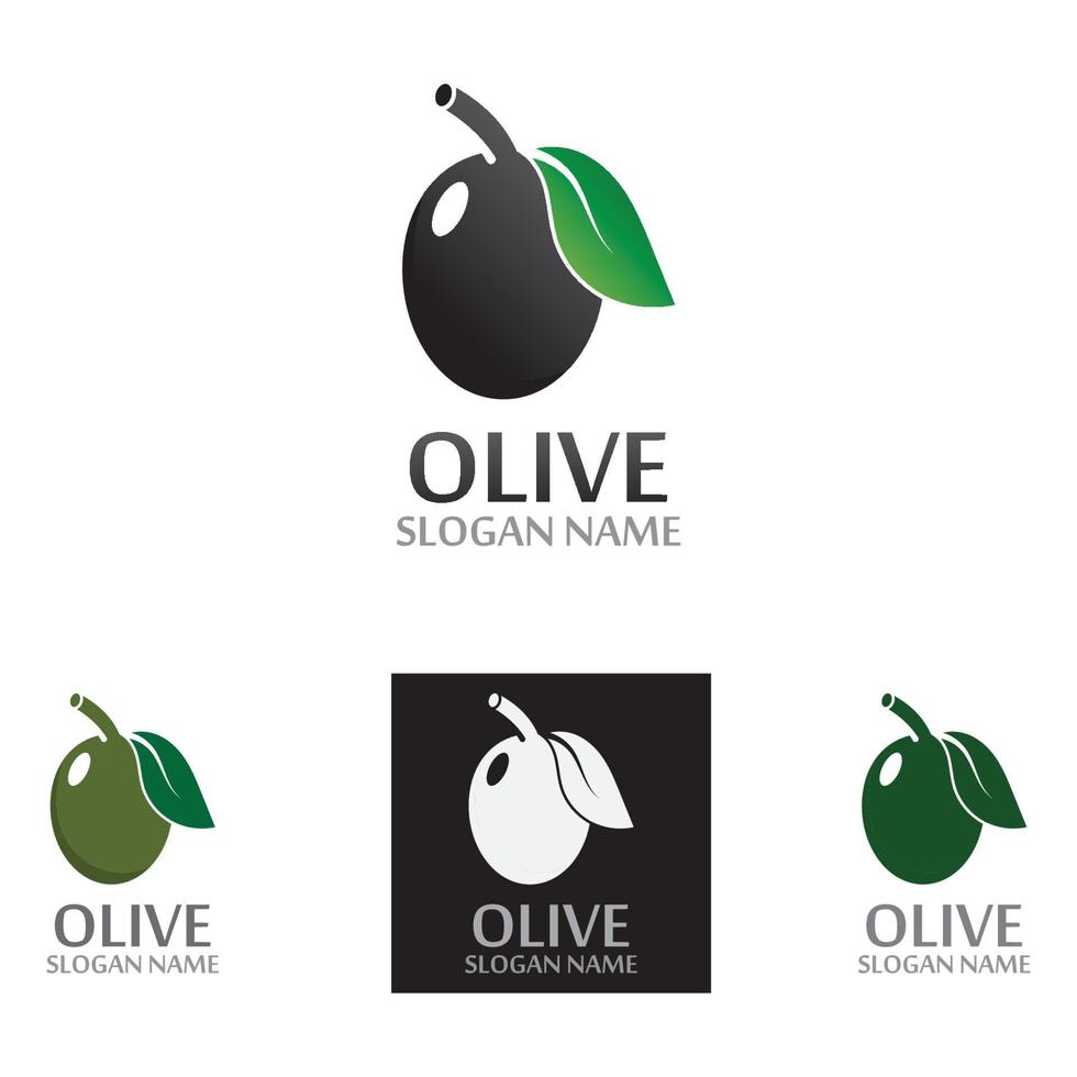 aceite de oliva logo plantilla icono diseño salud fruta vegetal vector