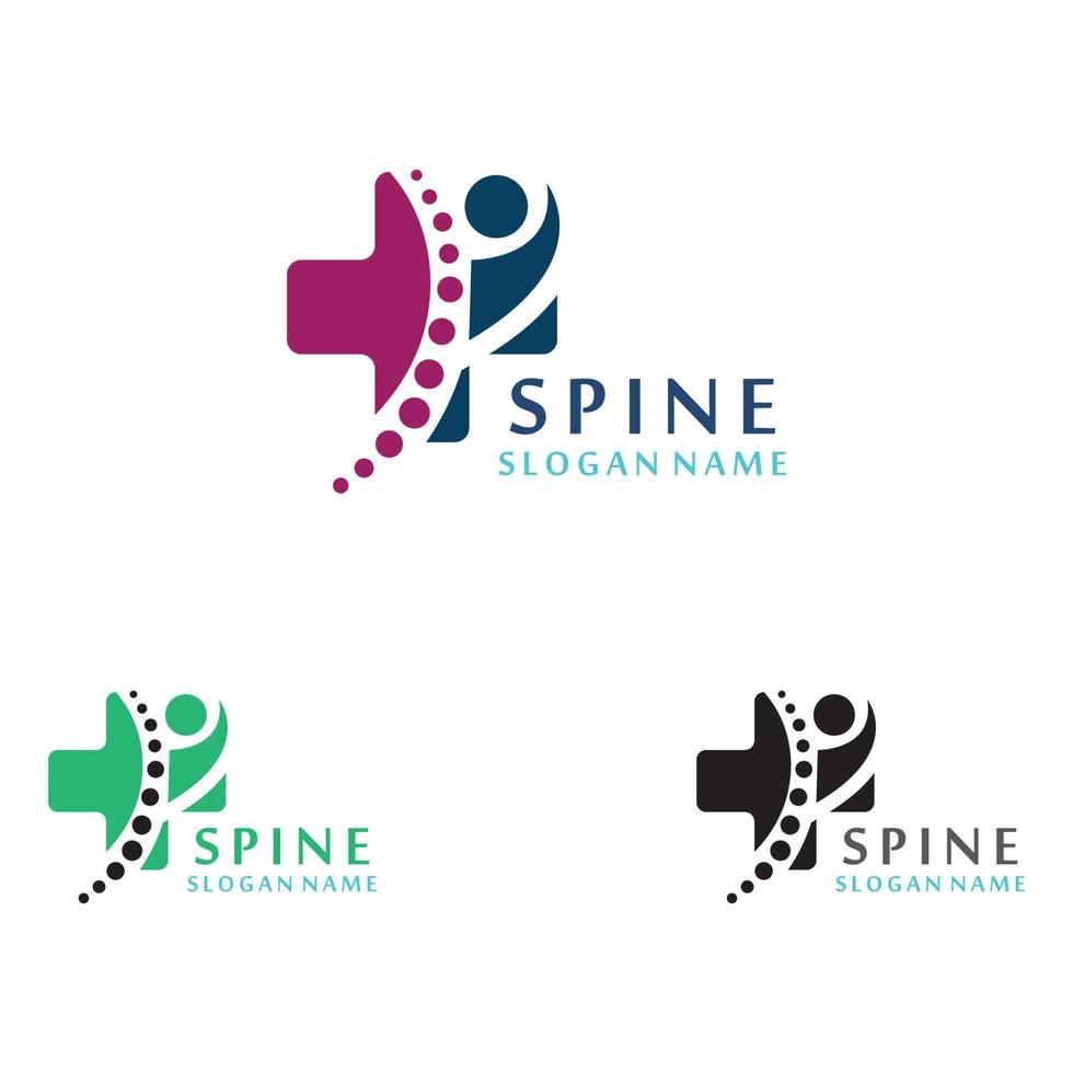 Spine chiropractic Care logo designs concept, Backbone Logo template vector