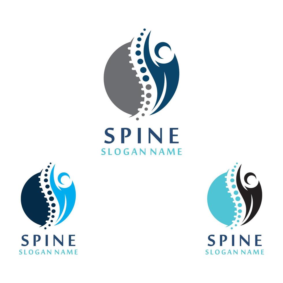 Spine chiropractic Care logo designs concept, Backbone Logo template vector