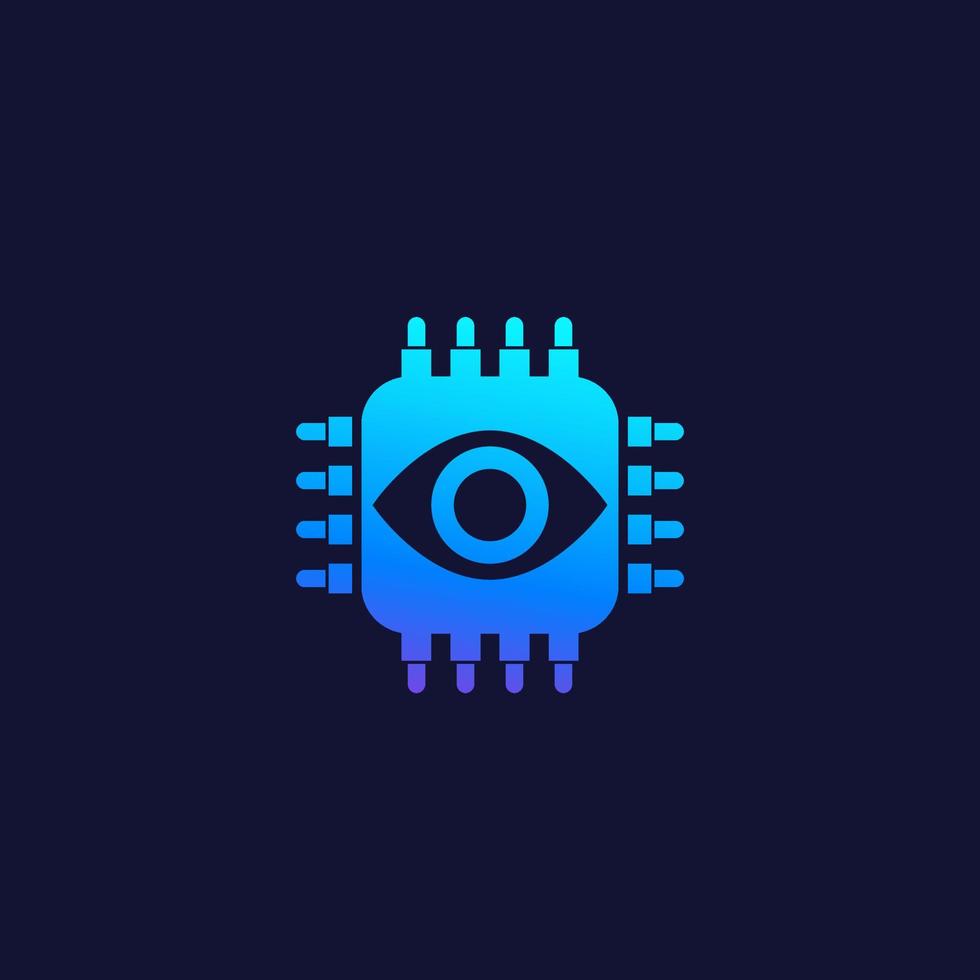 Machine vision, AI concept, vector icon