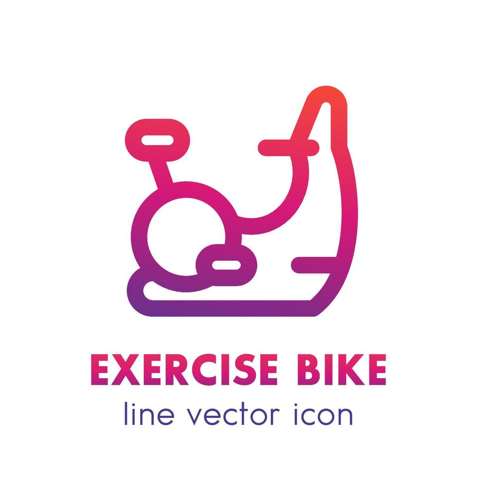 exercise bike line icon, pictogram isolated over white vector