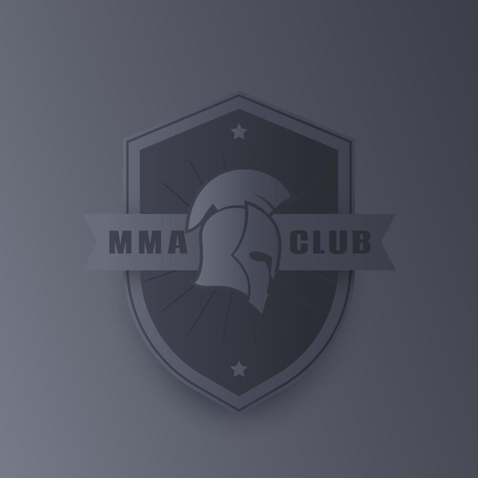 emblema mma, logotipo vectorial con casco espartano vector