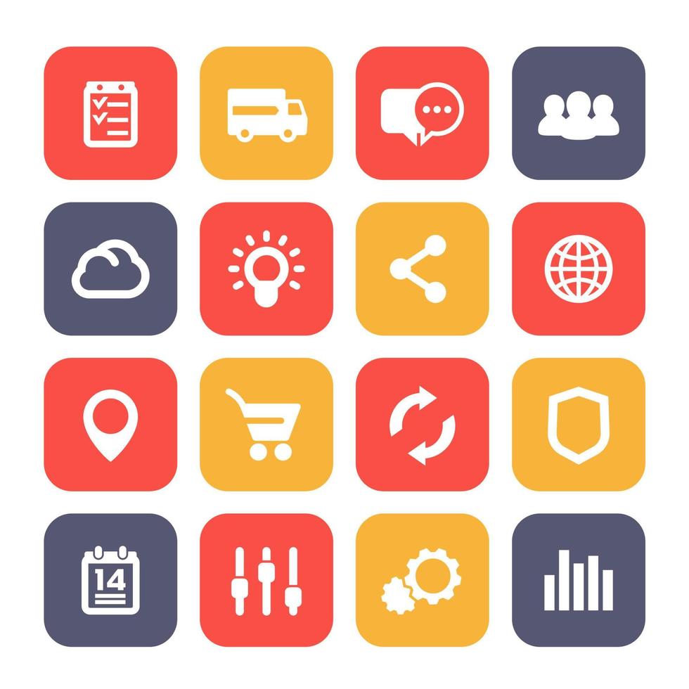 web icons set, e-commerce, internet, business and analytics vector