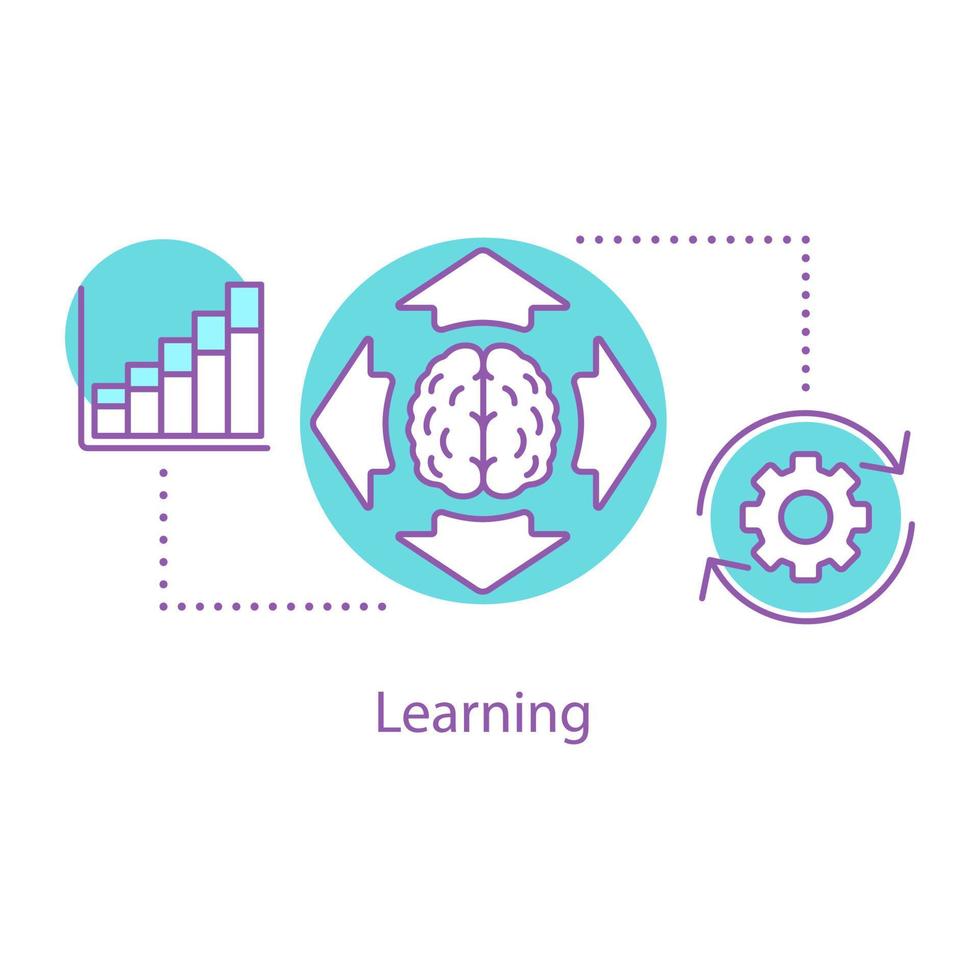 Learning concept icon. Thinking process. Broaden mind idea thin line illustration. Generating idea. Vector isolated outline drawing