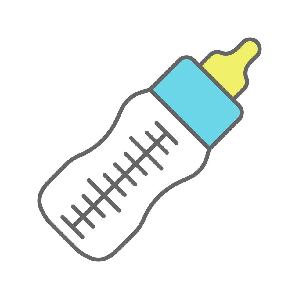 Baby feeding bottle color icon. Isolated vector illustratio