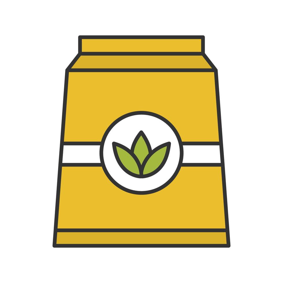 Tea paper package color icon. Isolated vector illustration