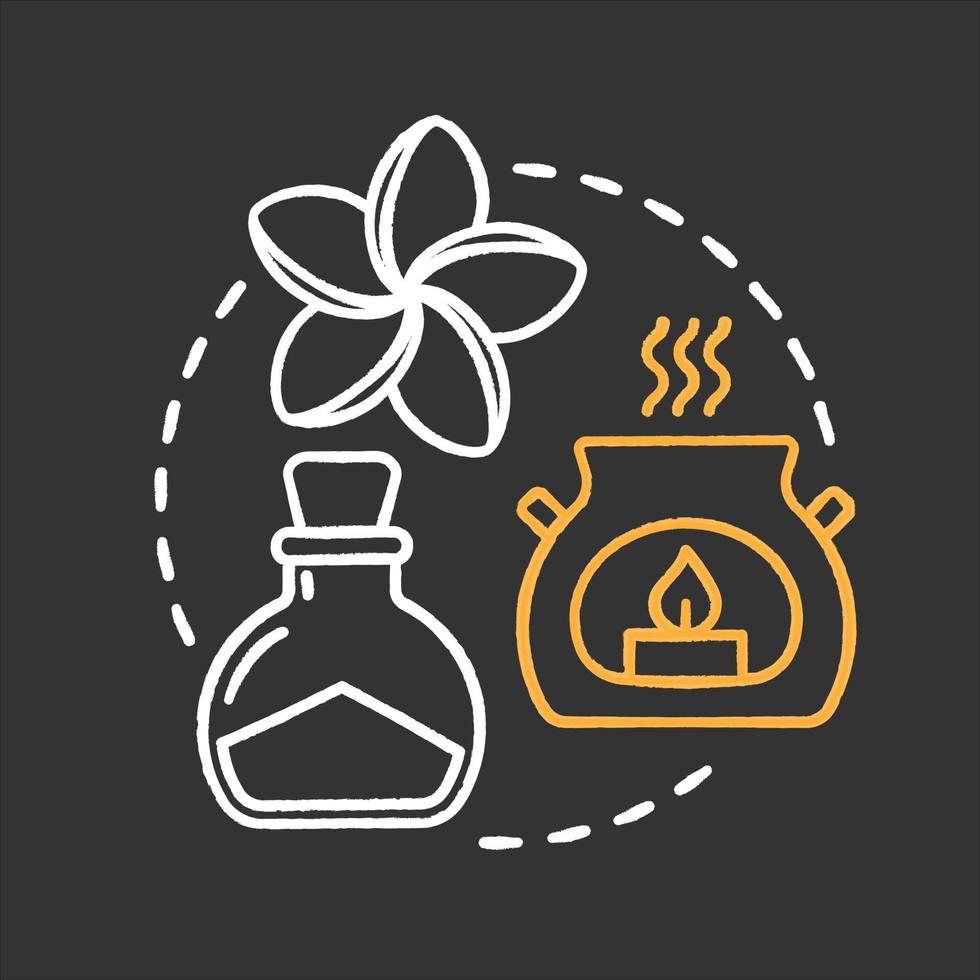 Spa salon chalk concept icon. Aromatherapy idea. Wellness. Relax. Vector isolated chalkboard illustration