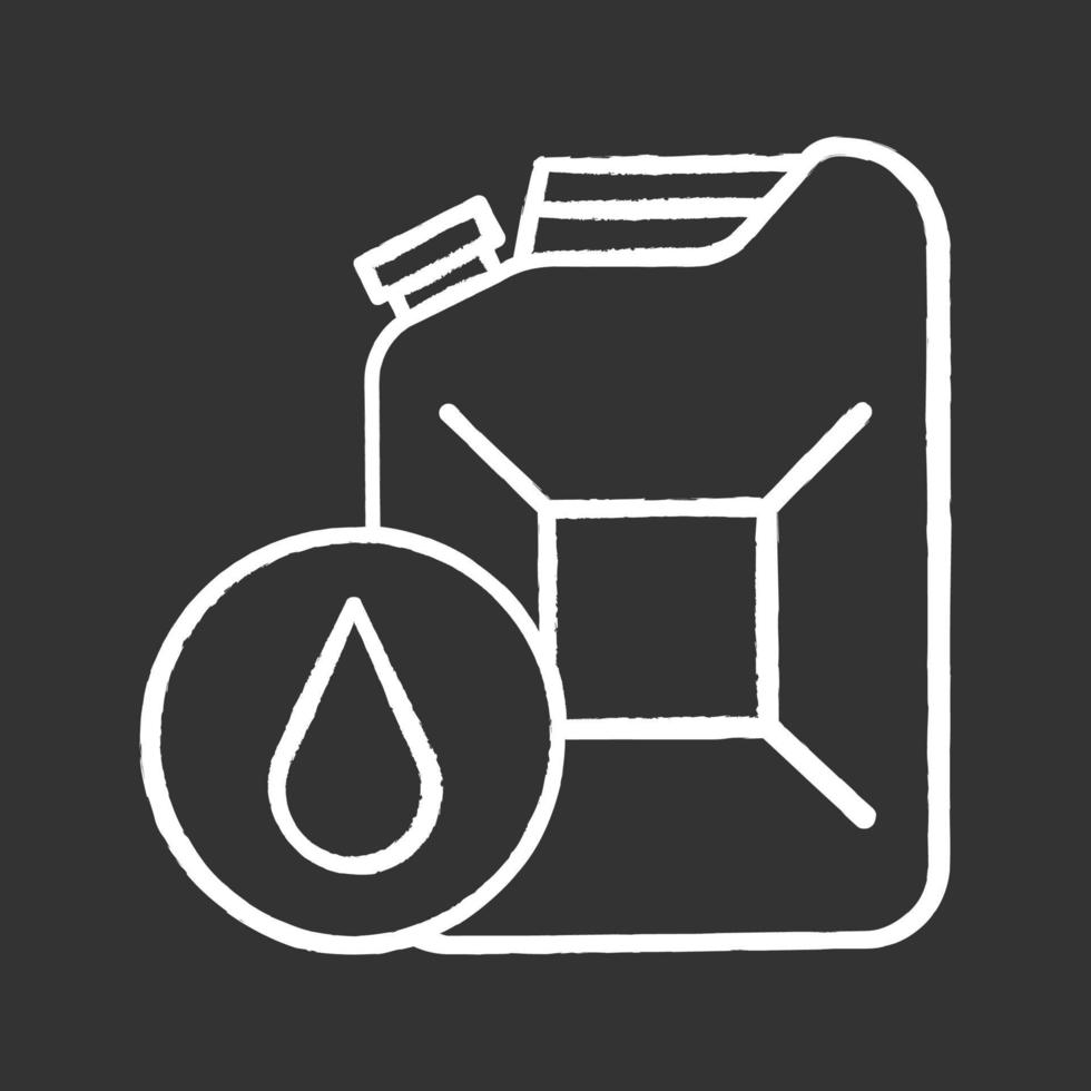 Steel jerry can chalk icon. Gasoline can. Petrol. Fuel container. Isolated vector chalkboard illustrations