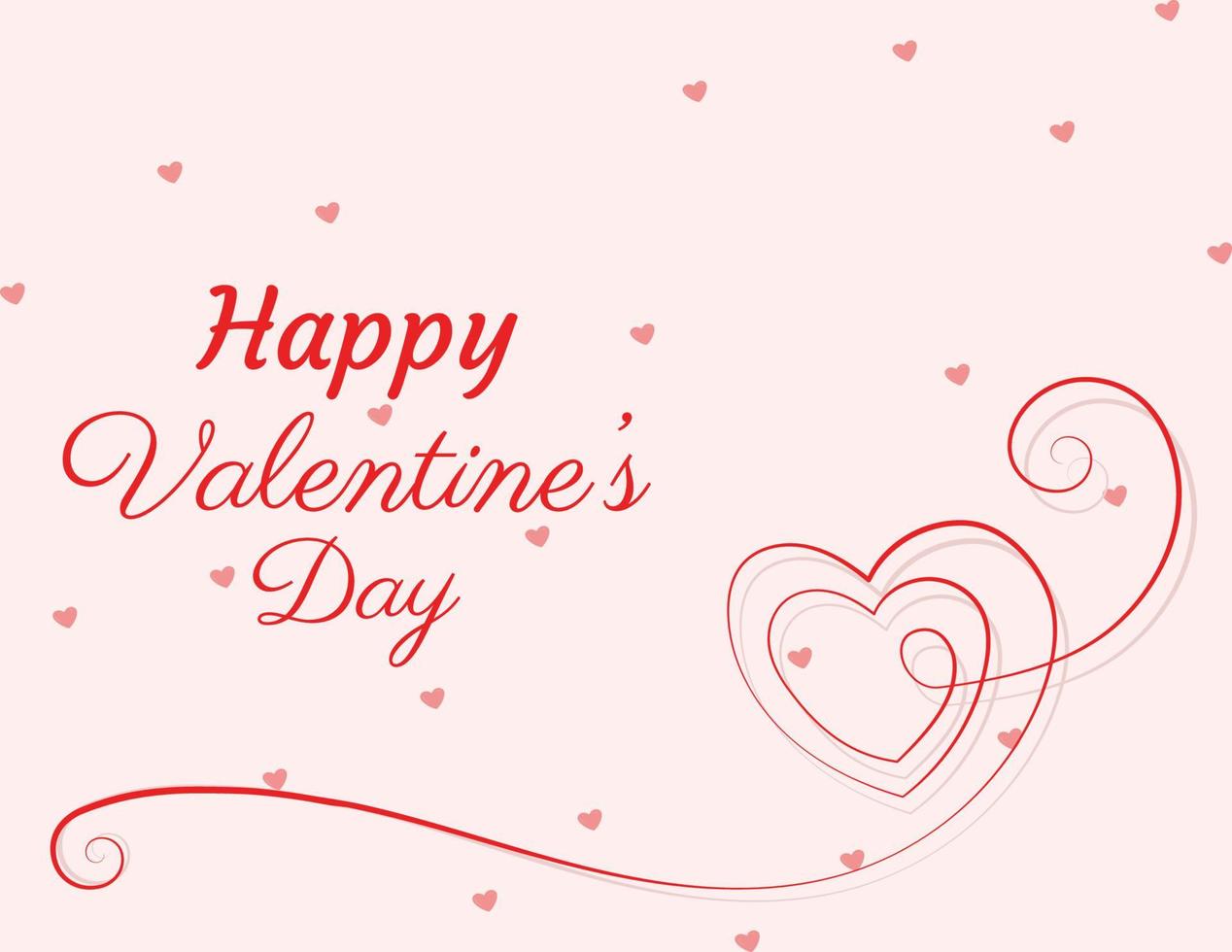 valentines day greeting card with hearts vector