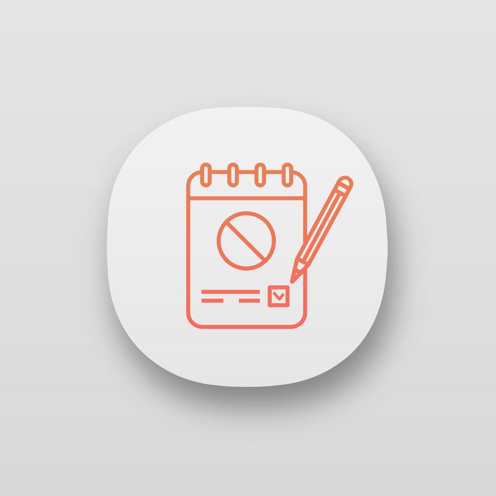 Petition app icon. UI UX user interface. Collecting signatures. Protest vote. Protest action support. Public appeal. Ballot. Web or mobile application. Vector isolated illustration