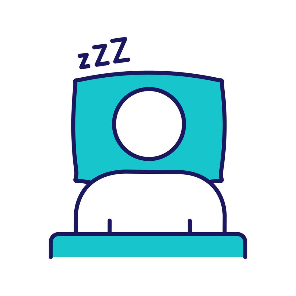 Sleeping time color icon. Rest. Daily routine. Stress prevention and treatment. Healthy sleep. Isolated vector illustration