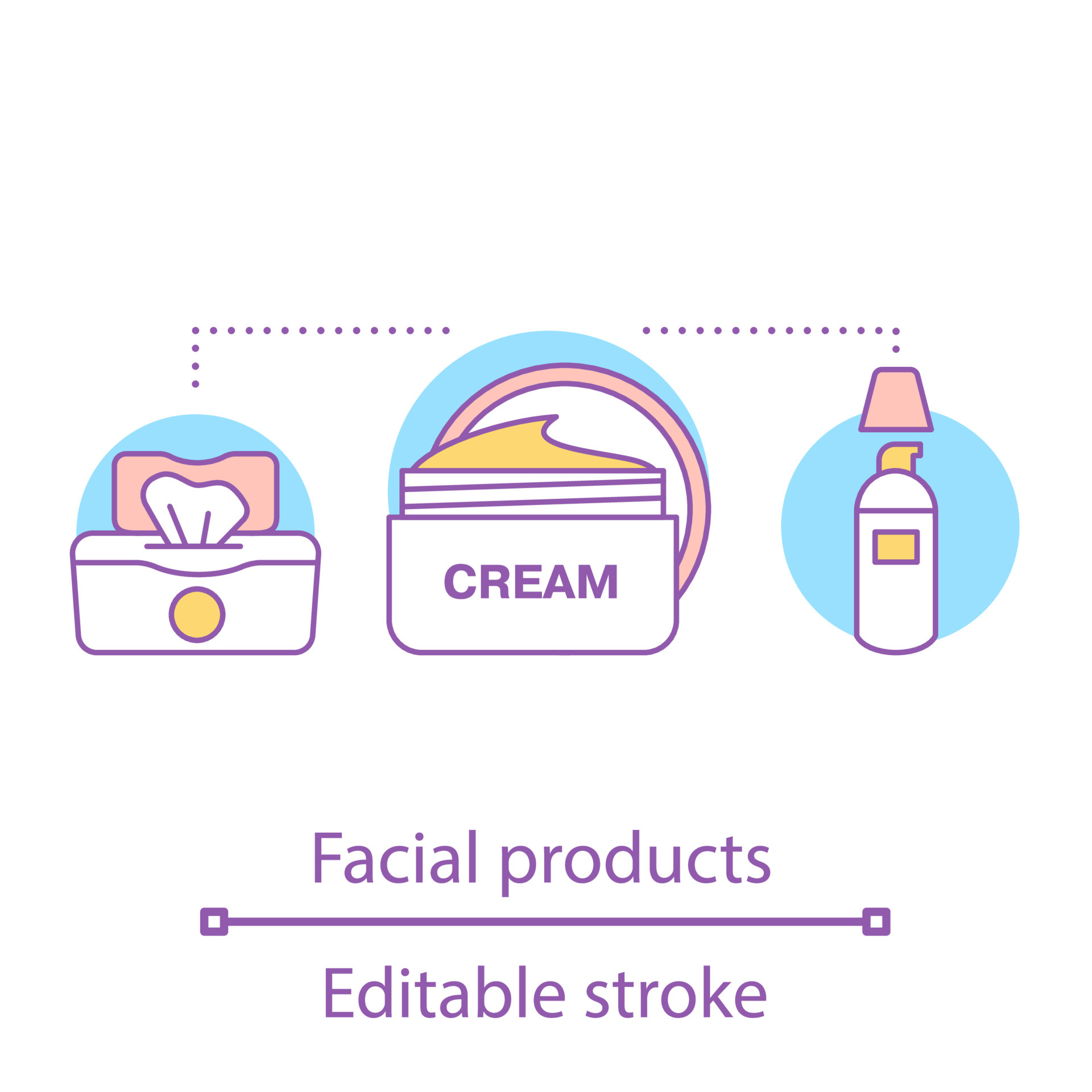 Facial products concept icon. Skincare idea thin line illustration