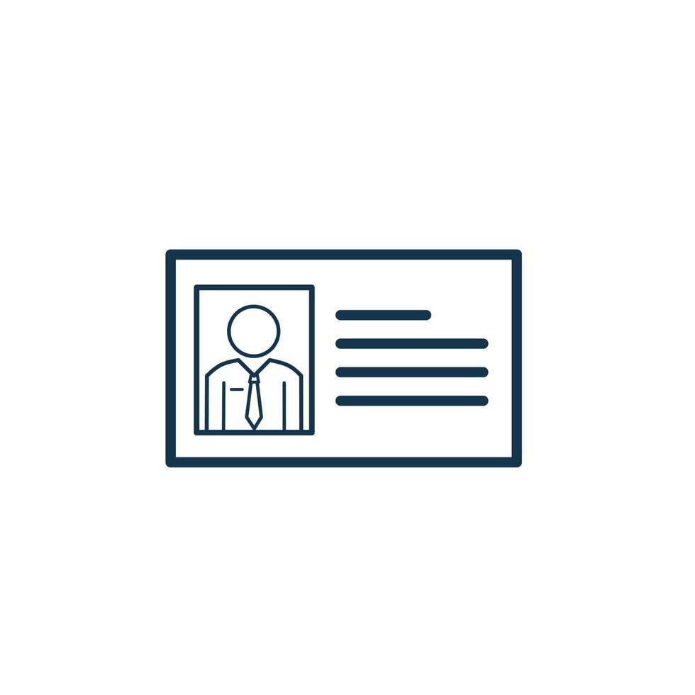 Identity card icon. flat vector on a white background.