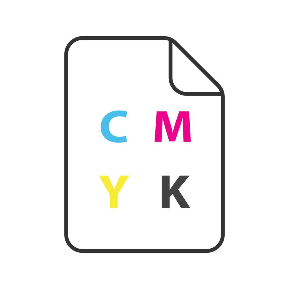 CMYK color circle model icon. Cyan, magenta, yellow, key color scheme. Isolated vector illustration