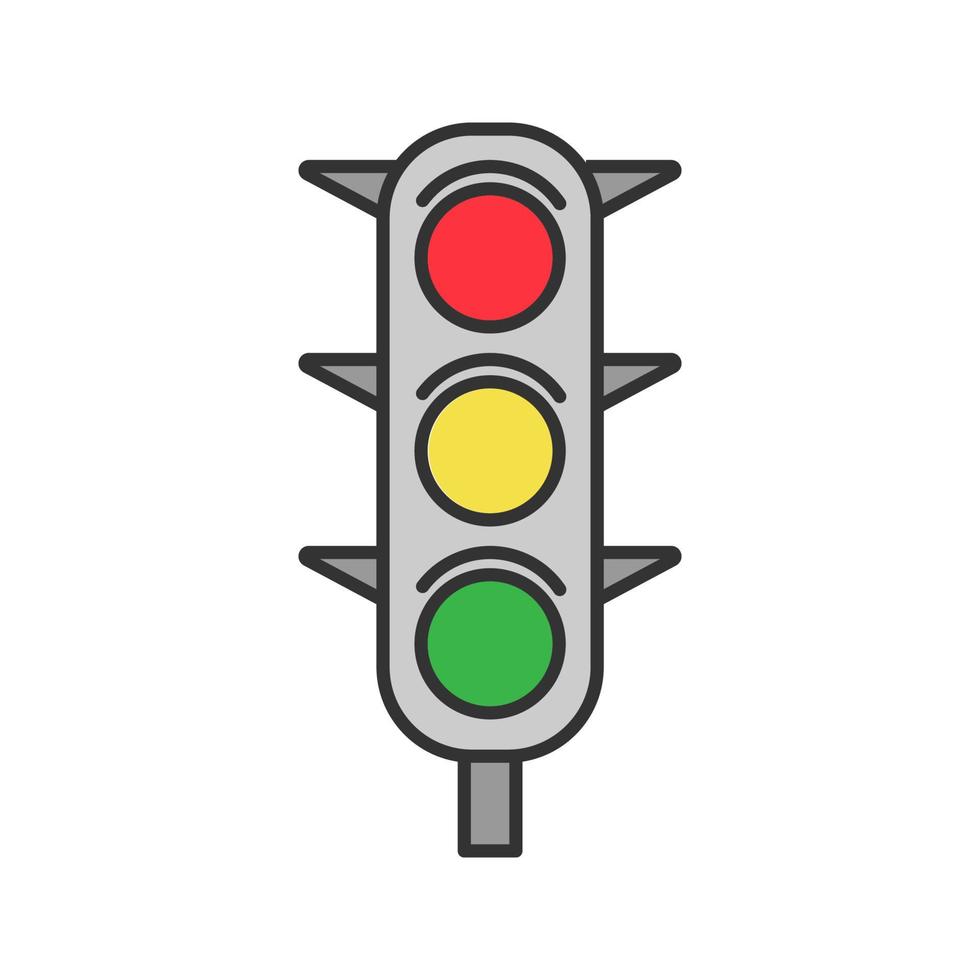 Traffic lights color icon. Traffic semaphore. Stop lights. Isolated vector illustration