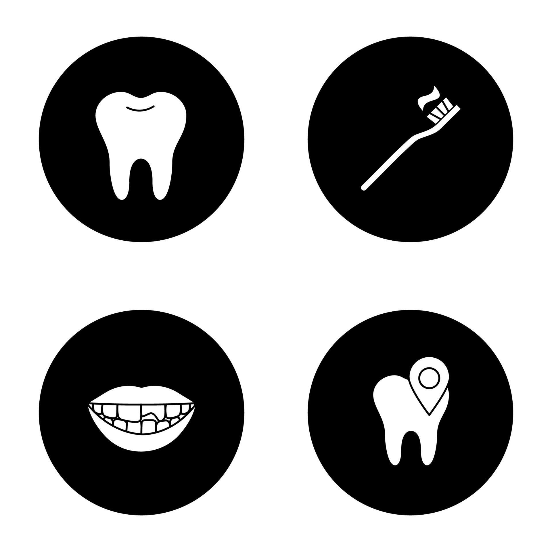 Dentistry glyph icons set. Stomatology. Healthy tooth
