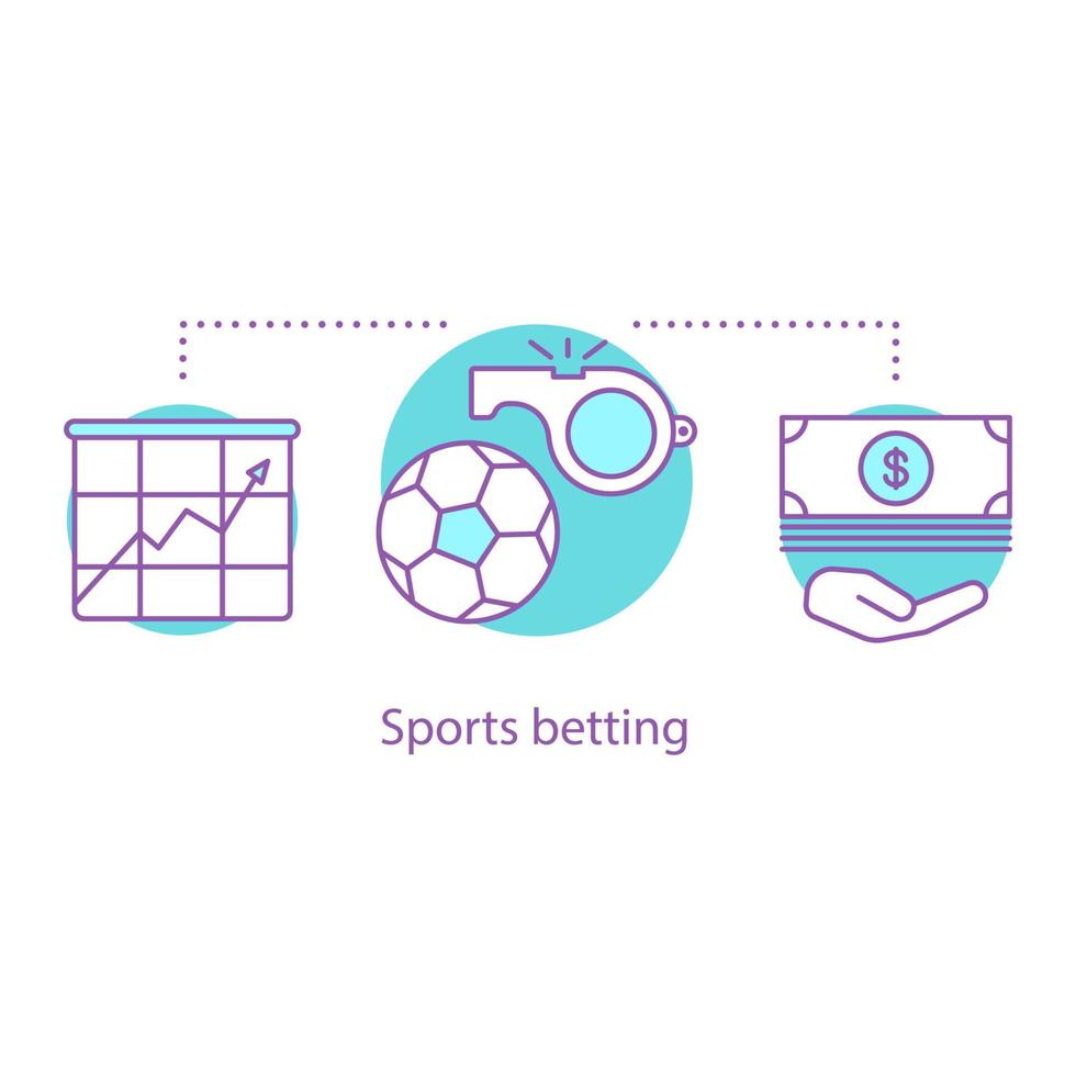 Sports betting concept icon. Football competition idea thin line illustration. Team sport. Vector isolated outline drawing