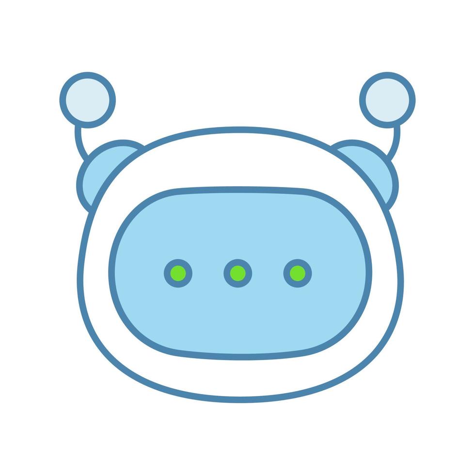 Chatbot message color icon. Chat bot. Artificial conversational entity. Virtual assistant. Digital support service. Artificial intelligence. Isolated vector illustration