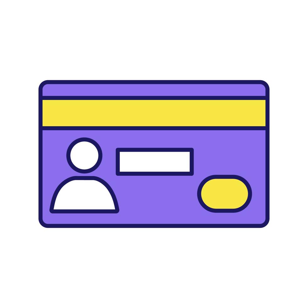 icono de color de la tarjeta de crédito. pago sin efectivo. pago electrónico. ilustración vectorial aislada vector