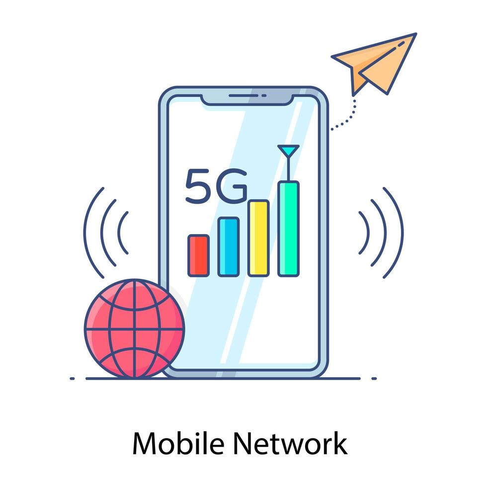 A flat vector of mobile network, mobile wifi