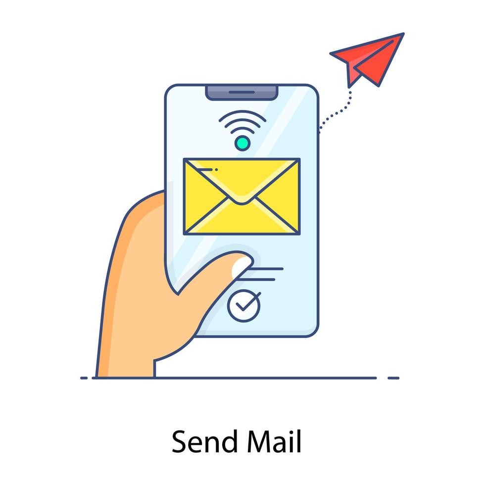 A flat vector of send email, business email