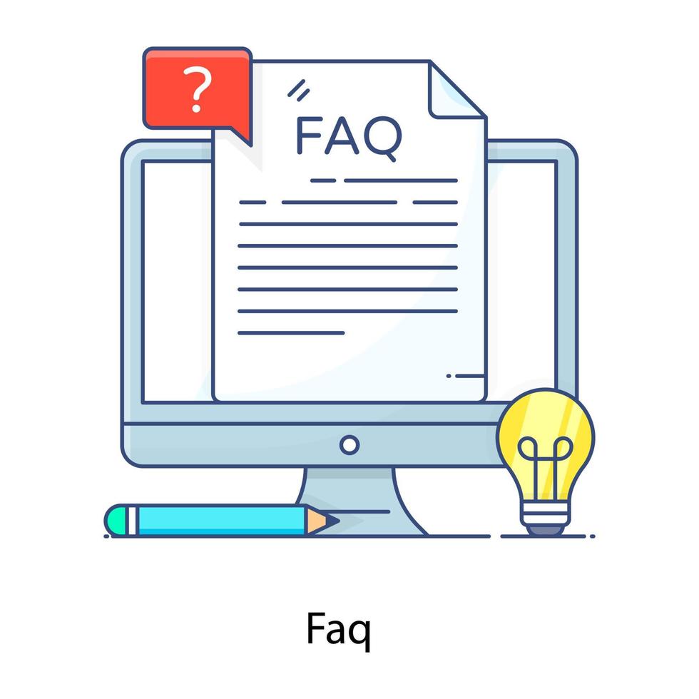 A list of questions said to be frequently asked, FAQ vector