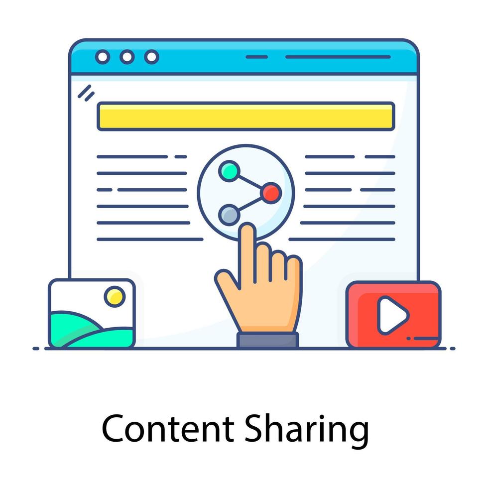 Flat icon of content sharing, data send vector