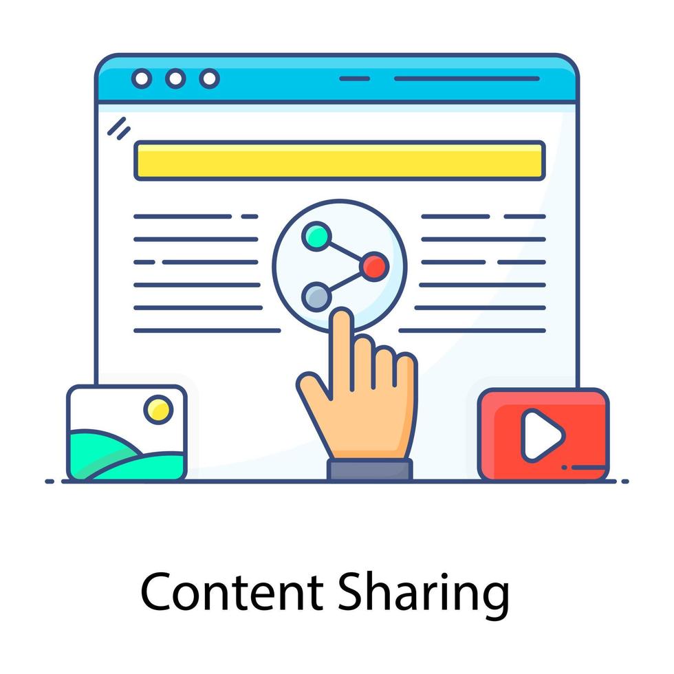 icono plano de intercambio de contenido, envío de datos vector