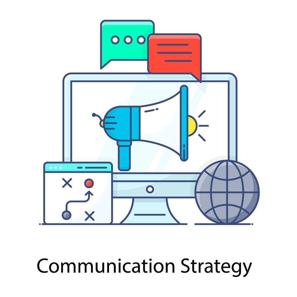 A flat icon of internet communication, online chat vector