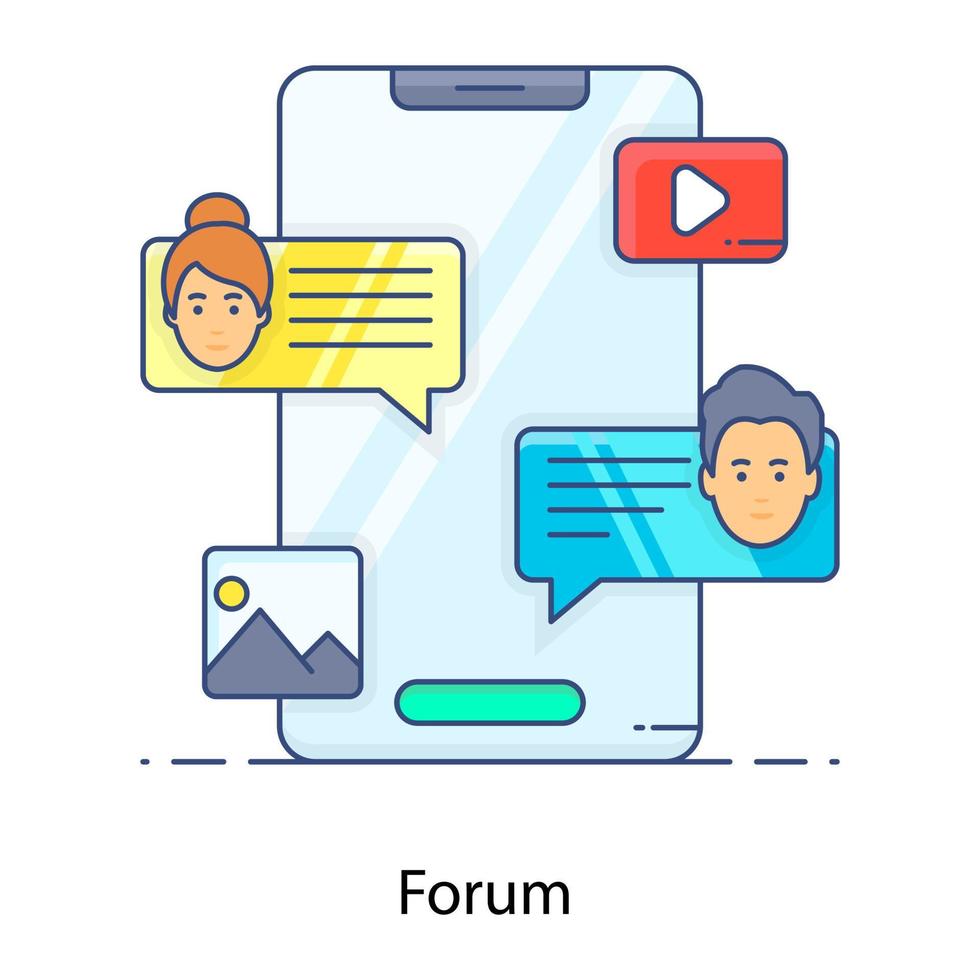 A flat icon of forum in modern flat style vector