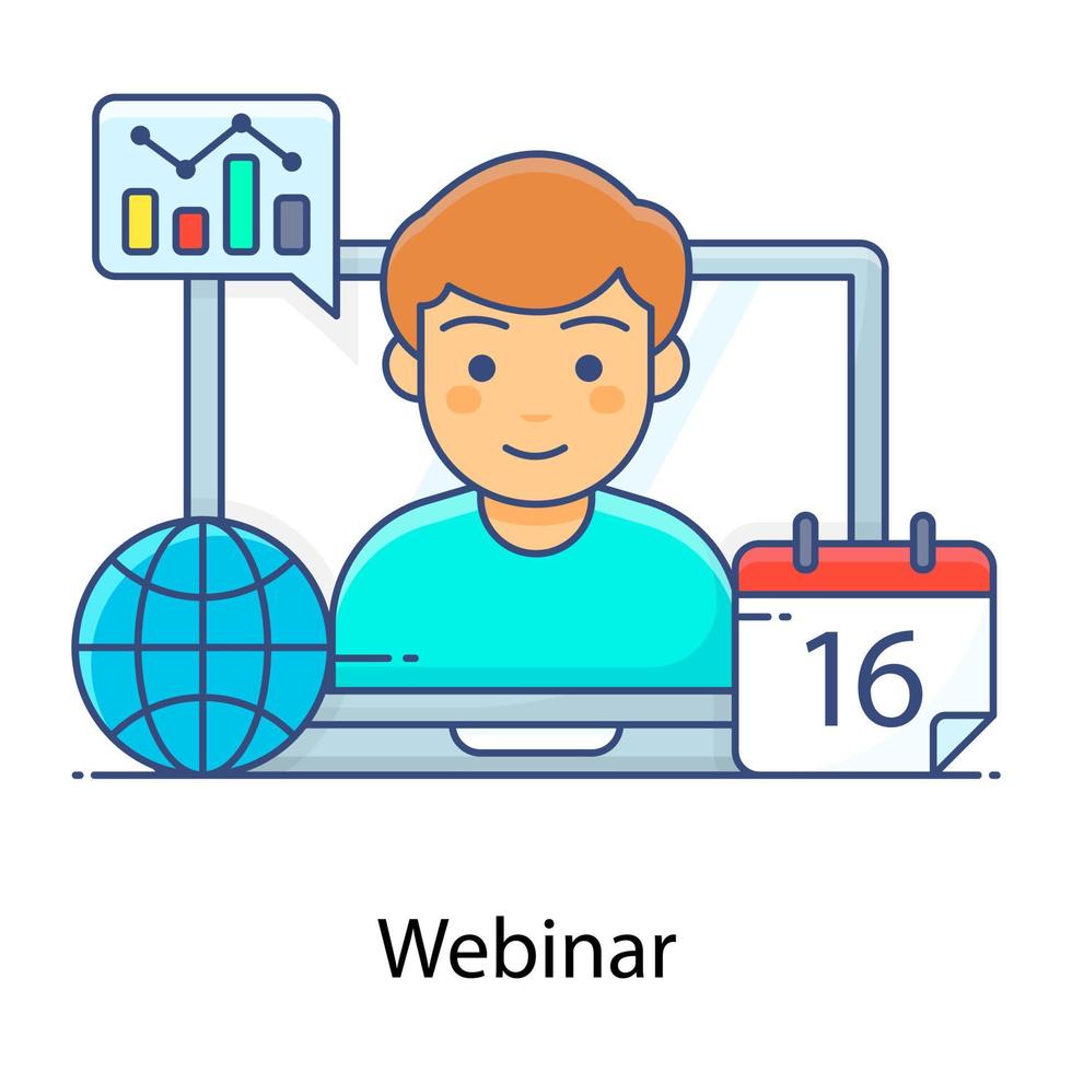 An icon style of webinar, editable vector