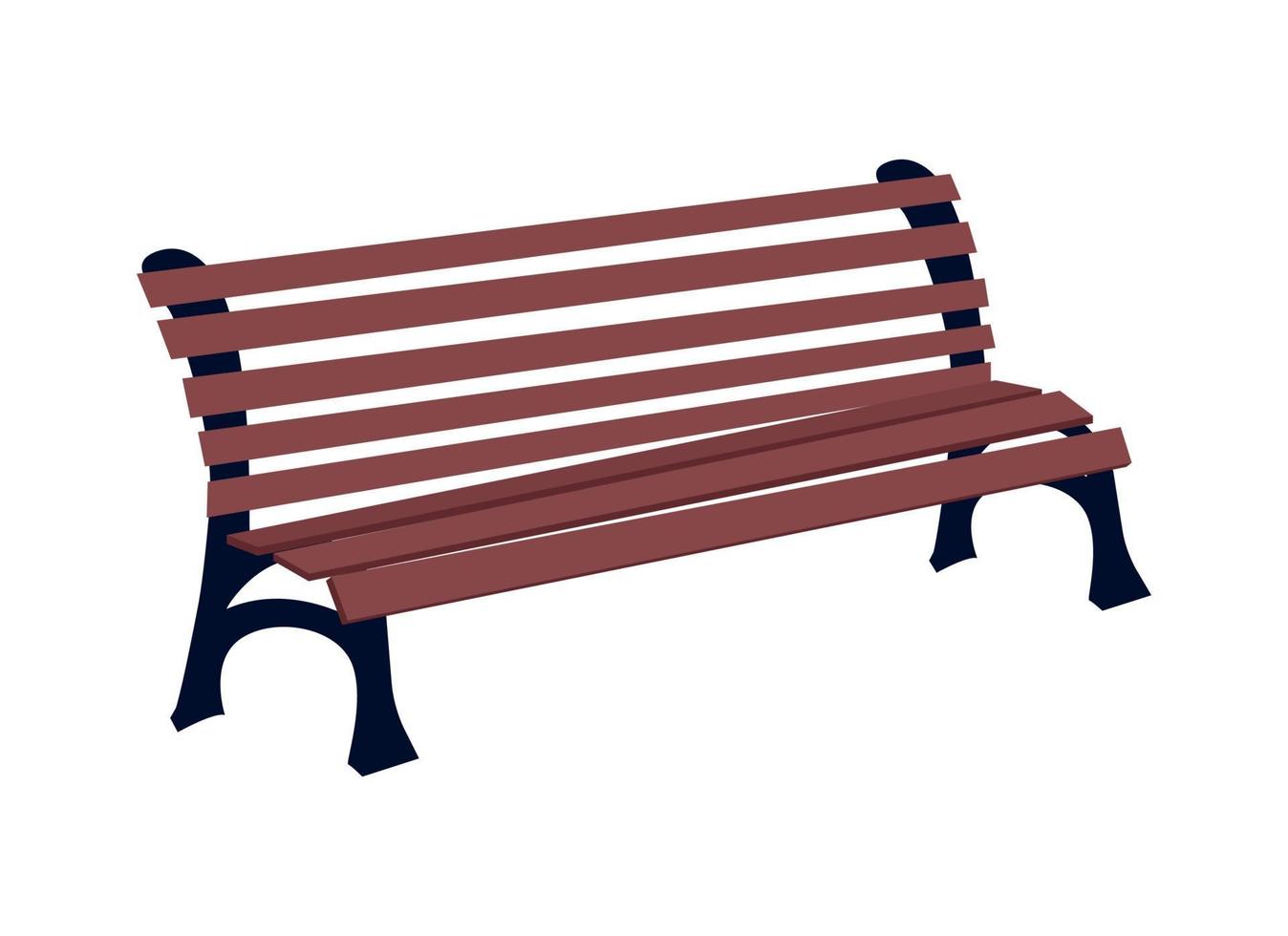 Park bench semi flat color vector object