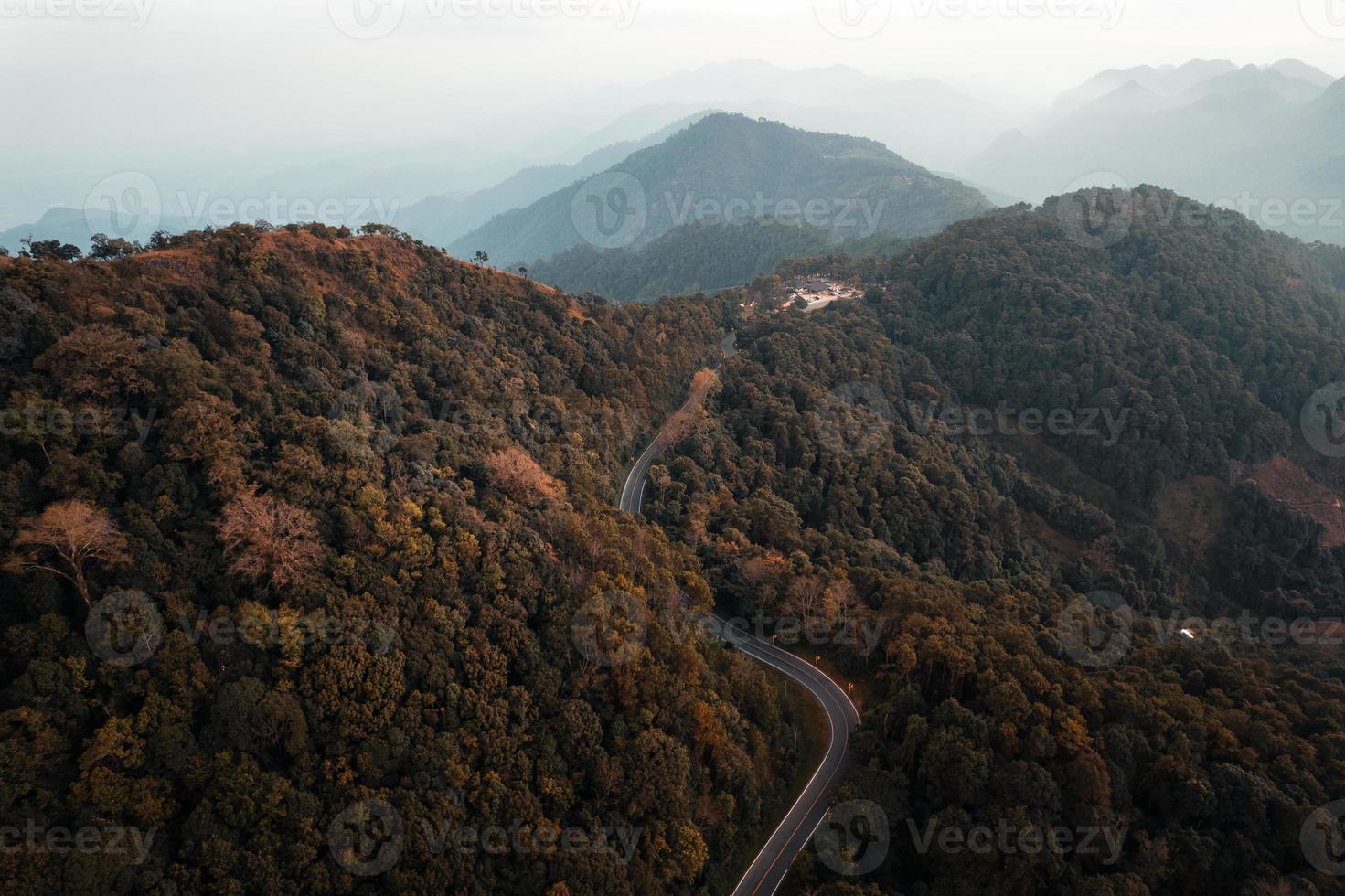 landscape mountain scenery in the evening photo