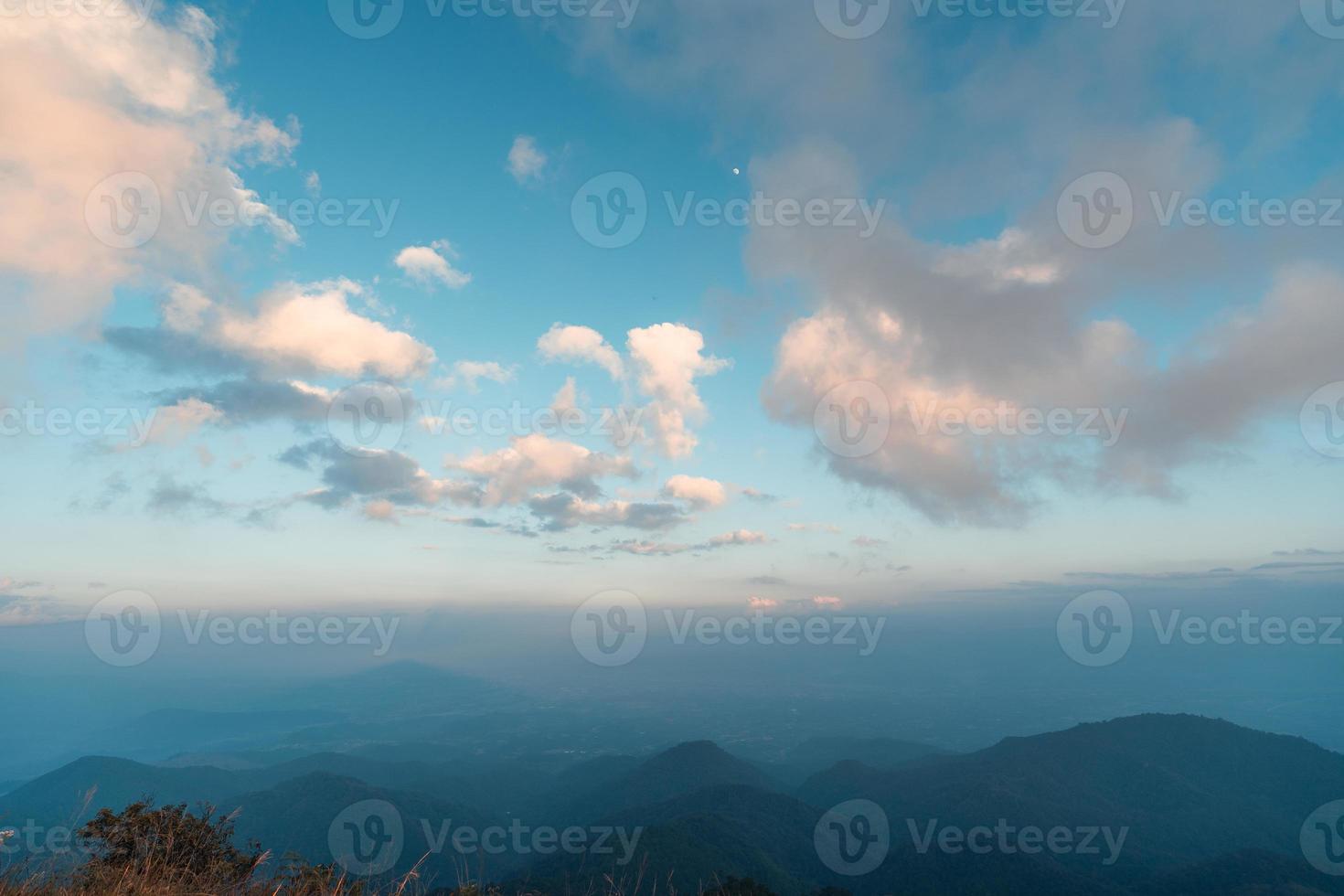 landscape mountain scenery in the evening photo