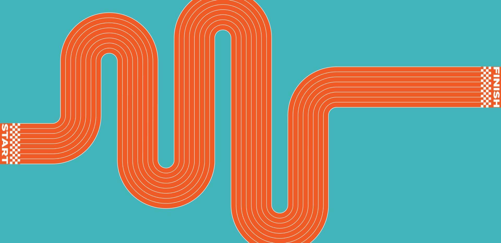 Abstract rugged running track. vector