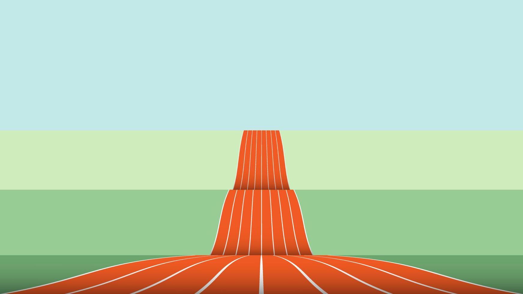 Abstract athletic track forward and upward. vector