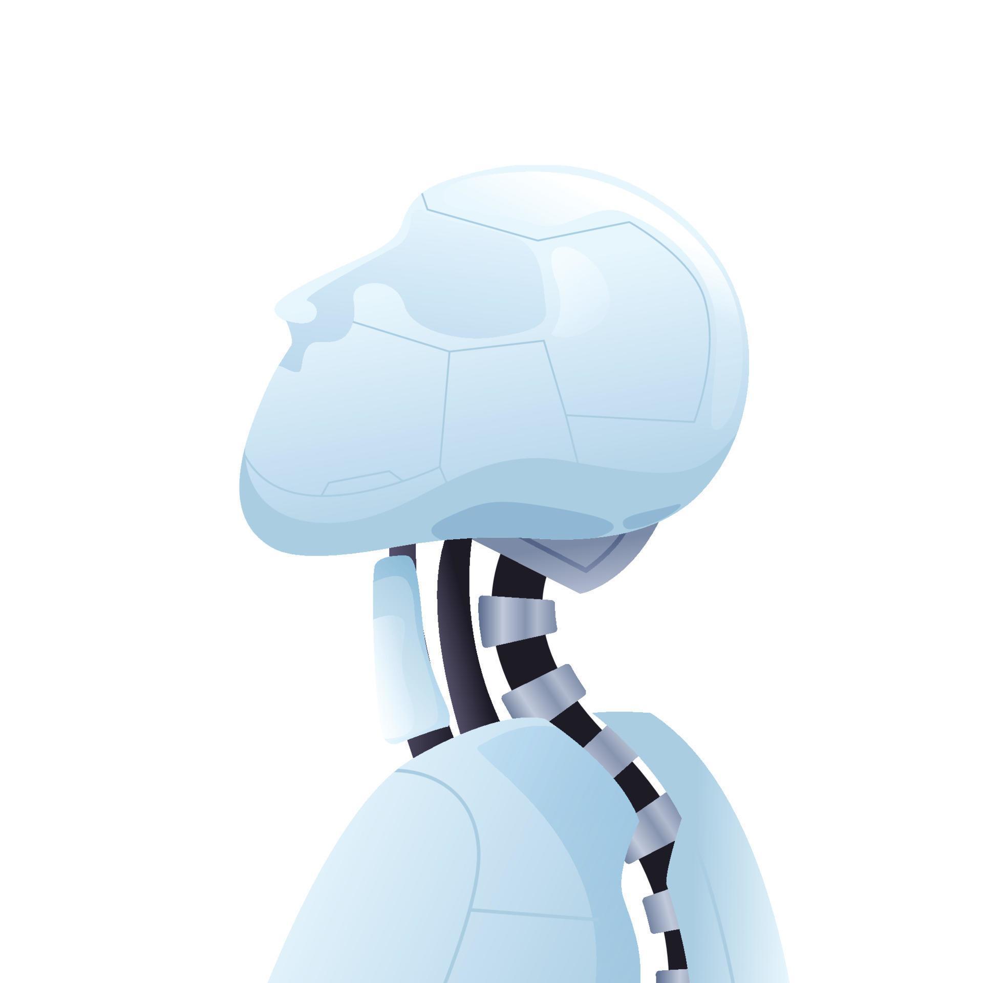 Robot, Humanoid, side view isolated on white background, vector