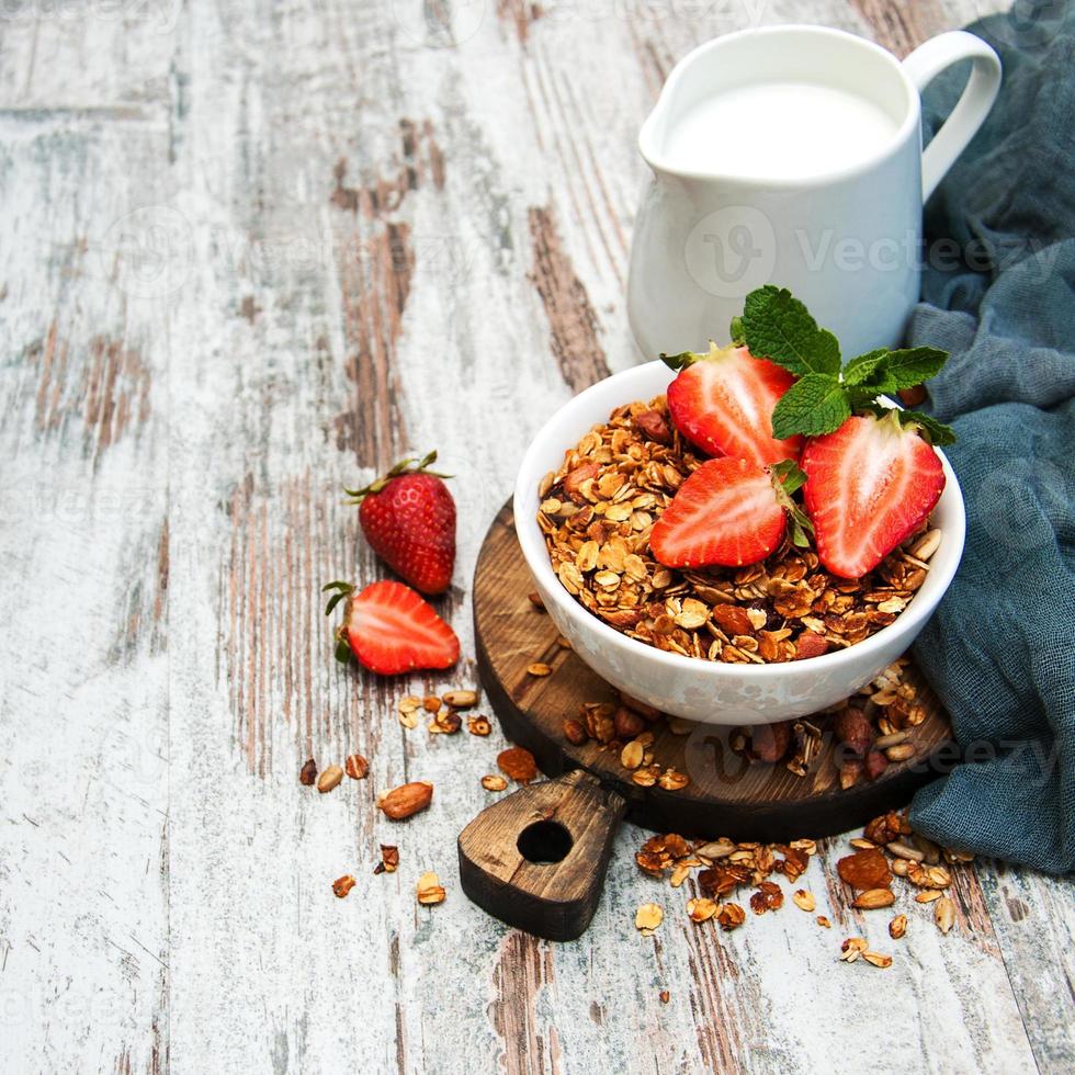 Homemade baked granola photo