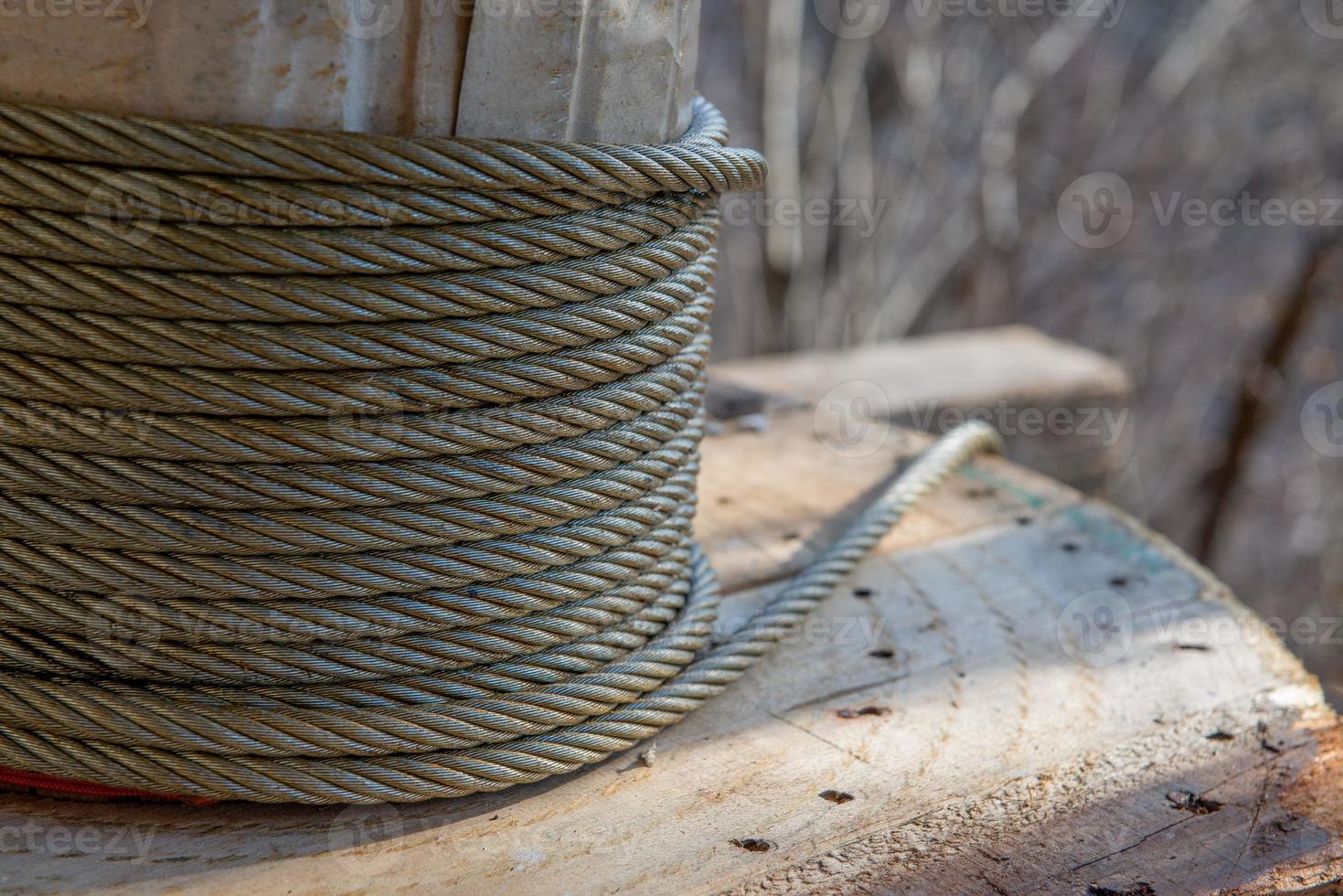 Coil with steel wire rope photo