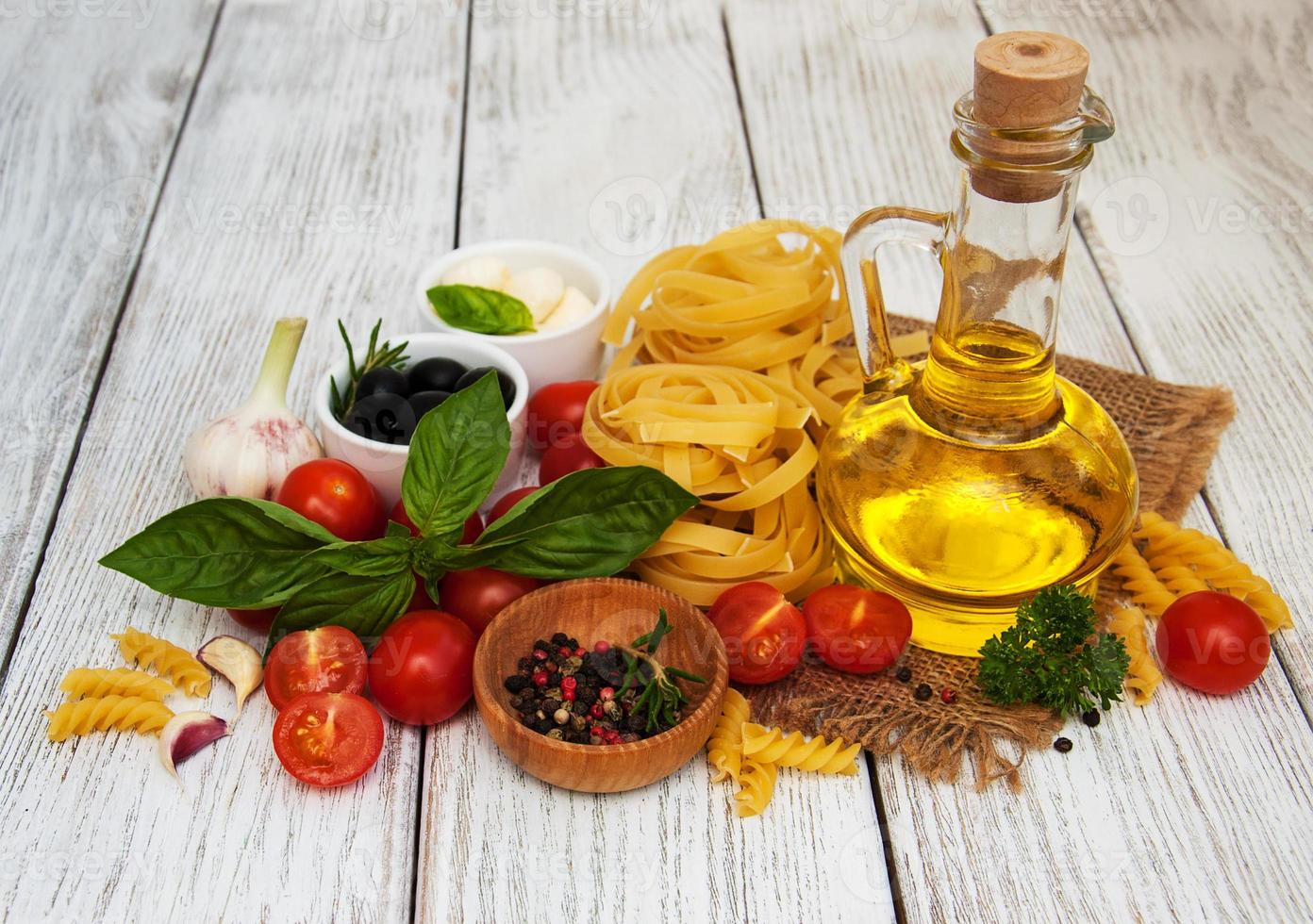 ingredientes de comida italiana foto