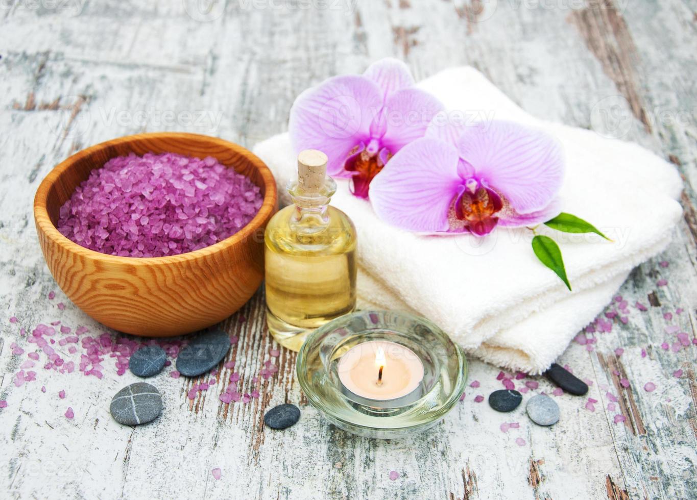 productos de spa con orquídeas foto