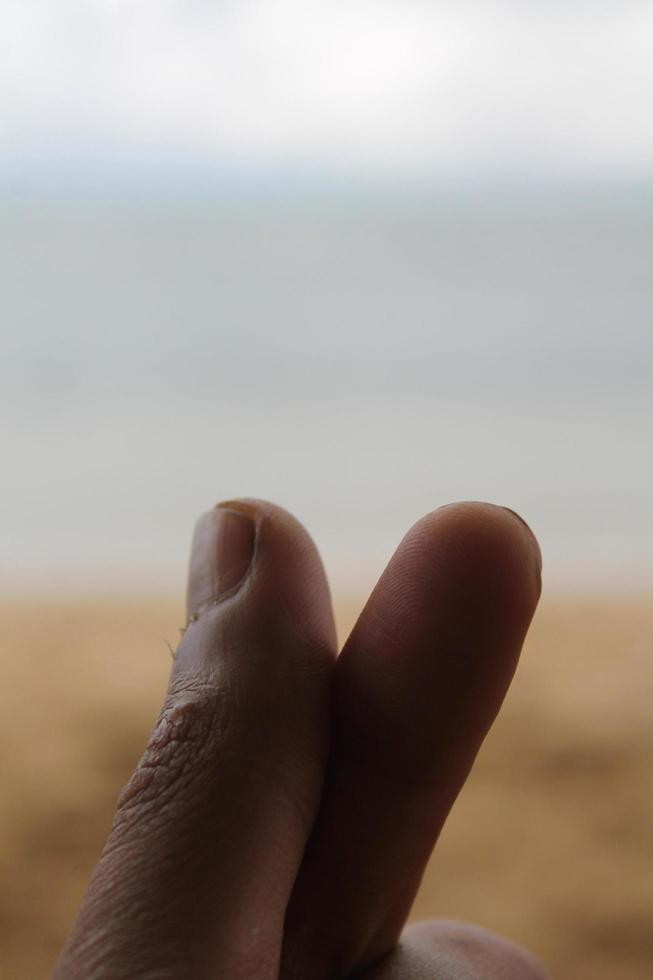 mini heart on defocused ocean background photo