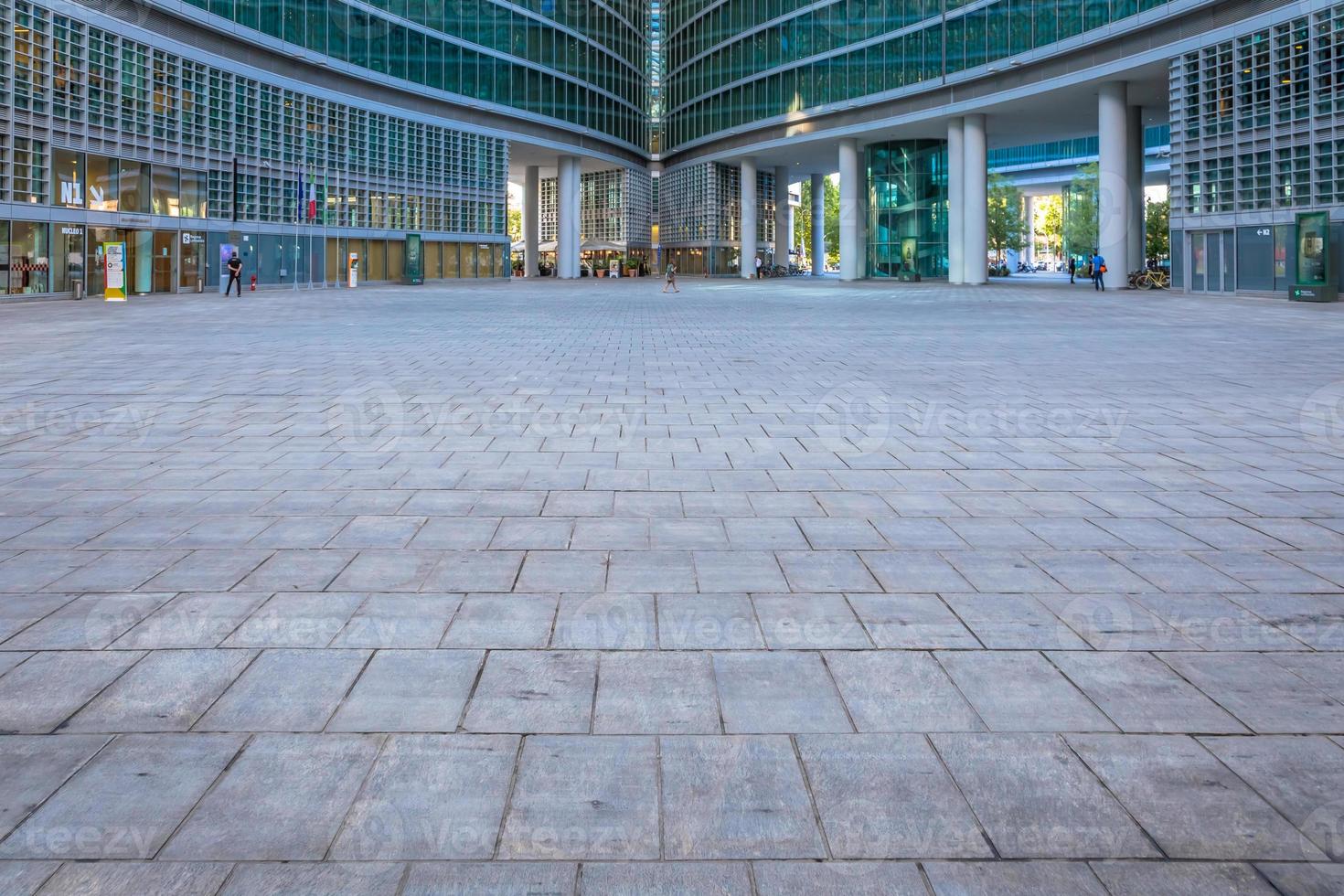 Architectural detail of the Lombardia Region famous skyscraper in Milan, Italy photo