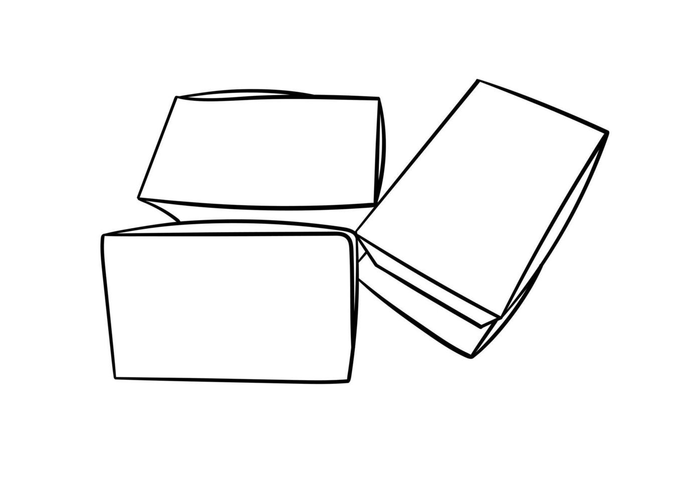 hand drawn paper food box vector