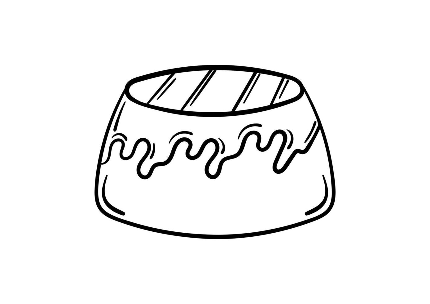 hand drawn pudding vector