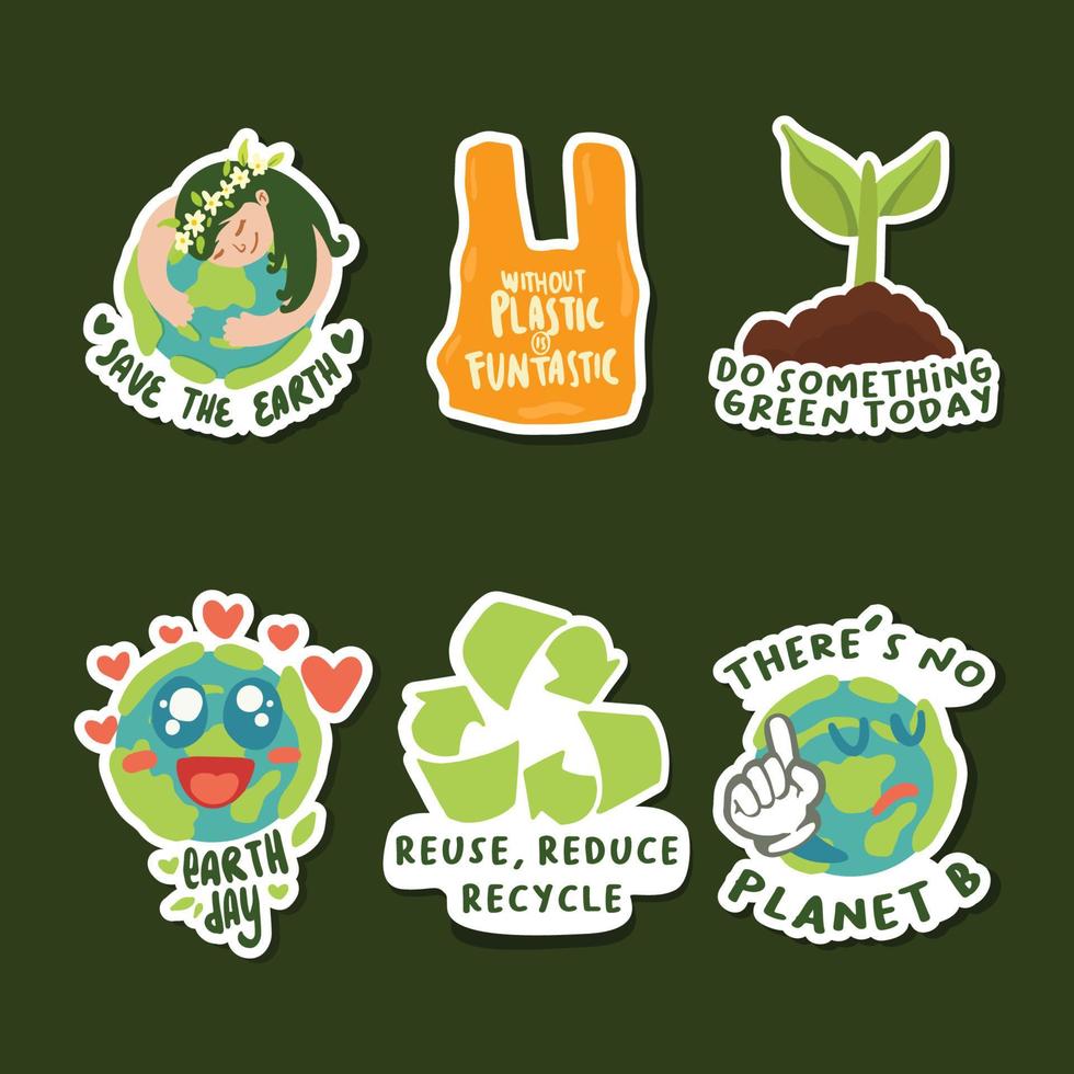 Happy Earth Day Sticker vector