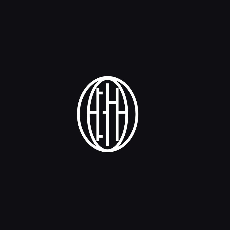 monogram logo design H,e or EH in a simple circle, vector