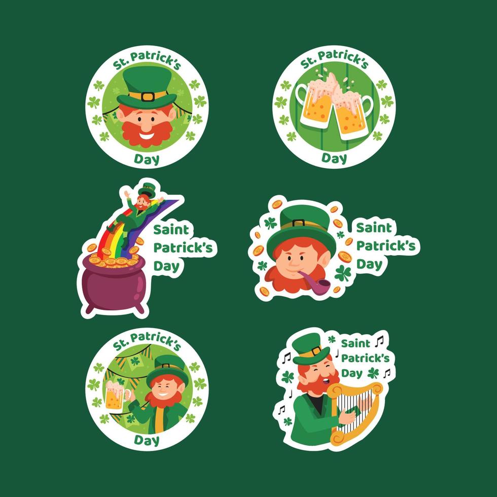 Leprechaun Saint Patrick Stickers vector