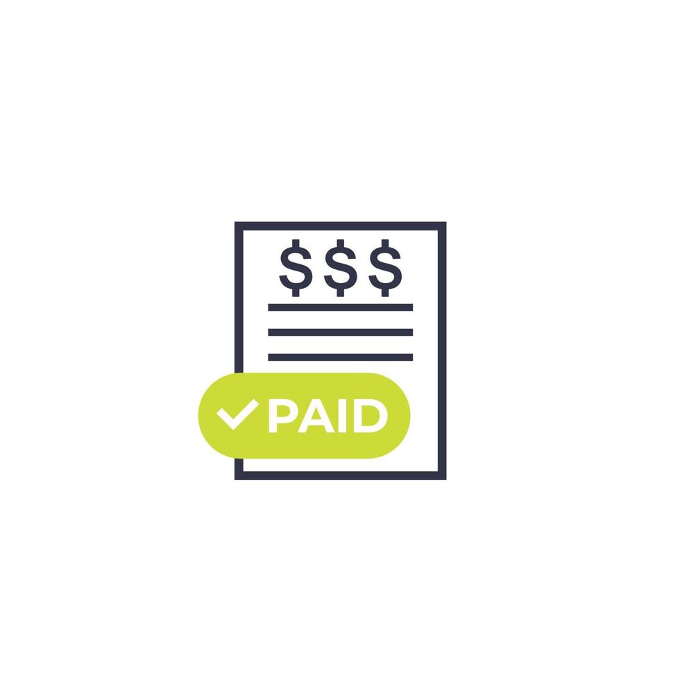 paid bills icon vector